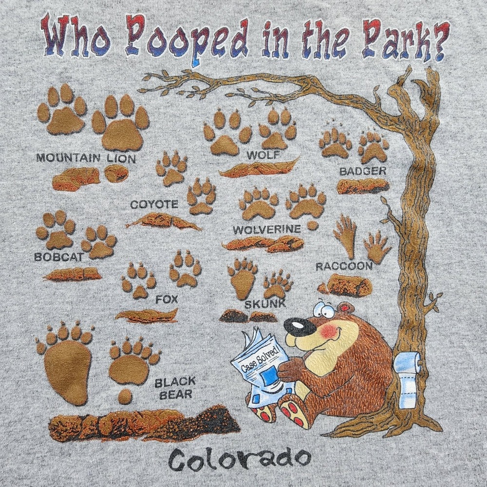 Who Pooped‎ in the Park Colorado Gray Short Sleeve T-Shirt Youth 14/16